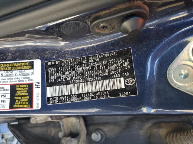 2016 TOYOTA AVALON XLE - 4T1BK1EB0GU242448