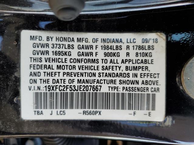 2018 HONDA CIVIC LX - 19XFC2F53JE207667