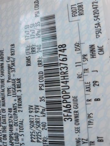 2017 FORD FUSION SE - 3FA6P0PU4HR376748