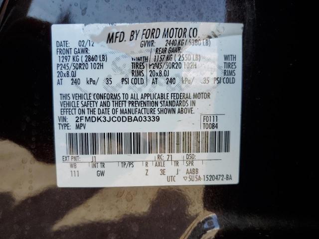 VIN 2FMDK3JC0DBA03339 2013 Ford Edge, Sel no.13