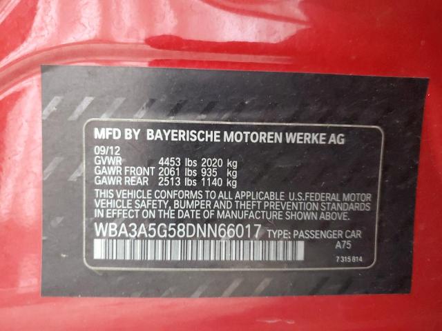 VIN WBA3A5G58DNN66017 2013 BMW 3 Series, 328 I no.12