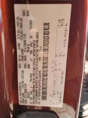 2016 FORD F150 SUPER - 1FTEW1EG2GFD32285