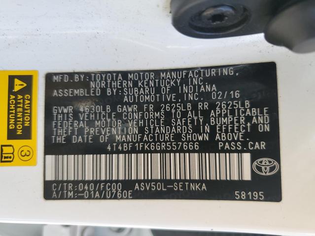 2016 TOYOTA CAMRY LE - 4T4BF1FK6GR557666