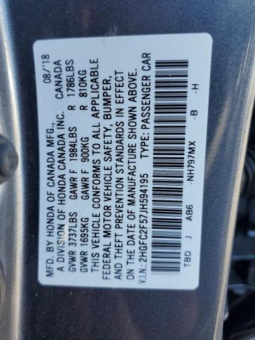 2018 HONDA CIVIC LX - 2HGFC2F57JH594195