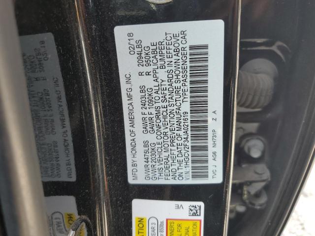 VIN 1HGCV2F34JA021619 2018 Honda Accord, Sport no.12