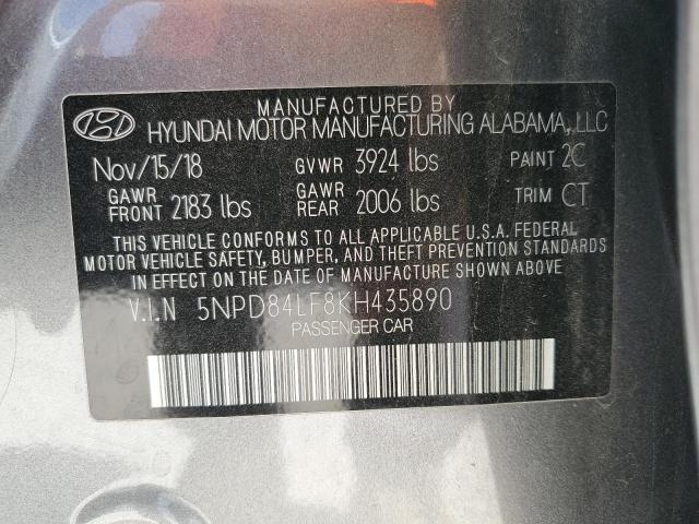 VIN 5NPD84LF8KH435890 2019 Hyundai Elantra, Sel no.12