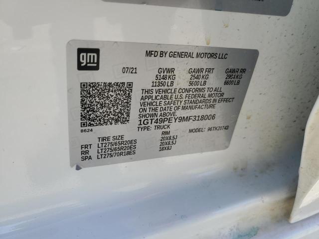 2021 GMC SIERRA K25 - 1GT49PEY9MF318006