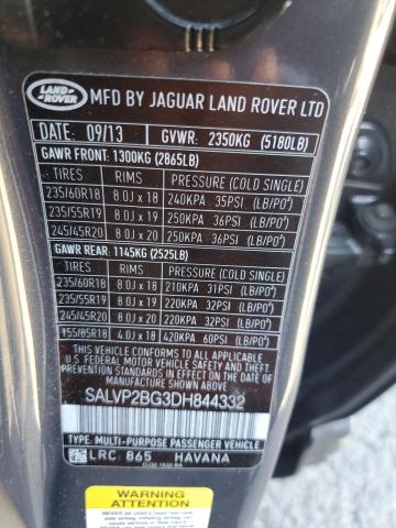 VIN SALVP2BG3DH844332 2013 Land Rover Range Rover, ... no.12