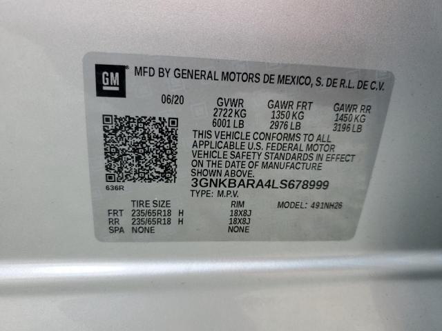 2020 CHEVROLET BLAZER L 3GNKBARA4LS678999