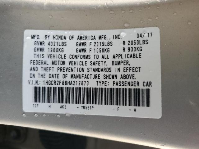 2017 HONDA ACCORD EXL - 1HGCR2F86HA212873
