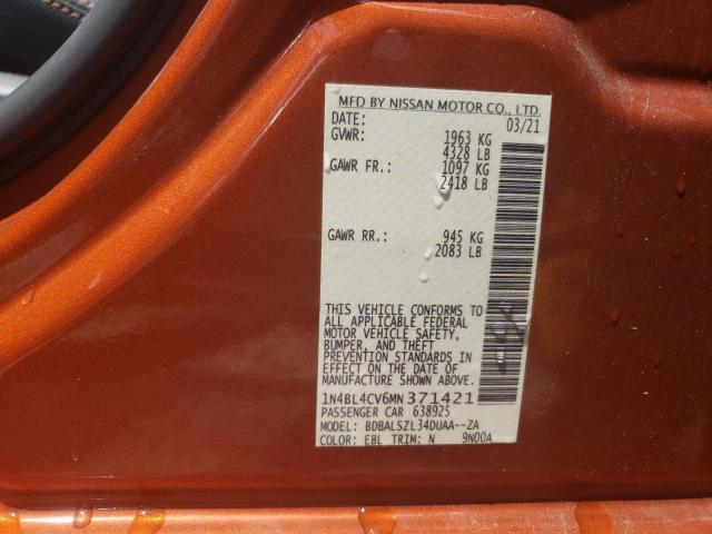 2021 NISSAN ALTIMA SR 1N4BL4CV6MN371421