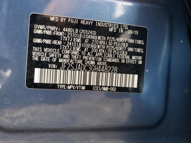 2016 SUBARU FORESTER 2 - JF2SJADC3GH448228