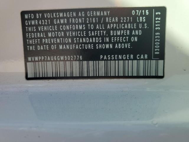 2016 VOLKSWAGEN E-GOLF SEL - WVWPP7AU6GW902776
