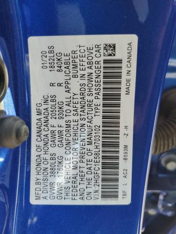 2020 HONDA CIVIC SI - 2HGFC1E58LH703102