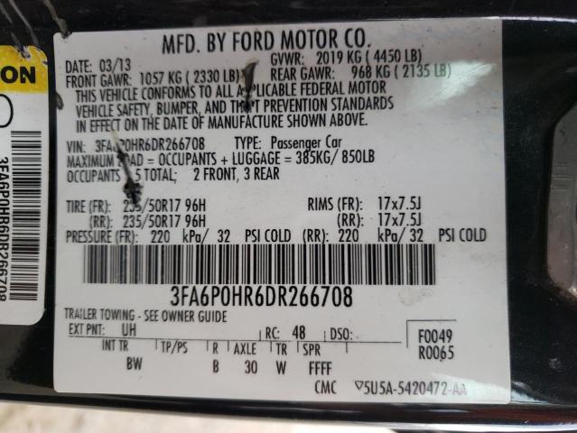 VIN 3FA6P0HR6DR266708 2013 Ford Fusion, SE no.12