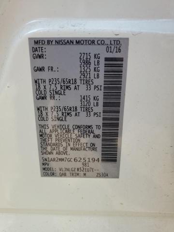 2016 NISSAN PATHFINDER - 5N1AR2MM7GC625194