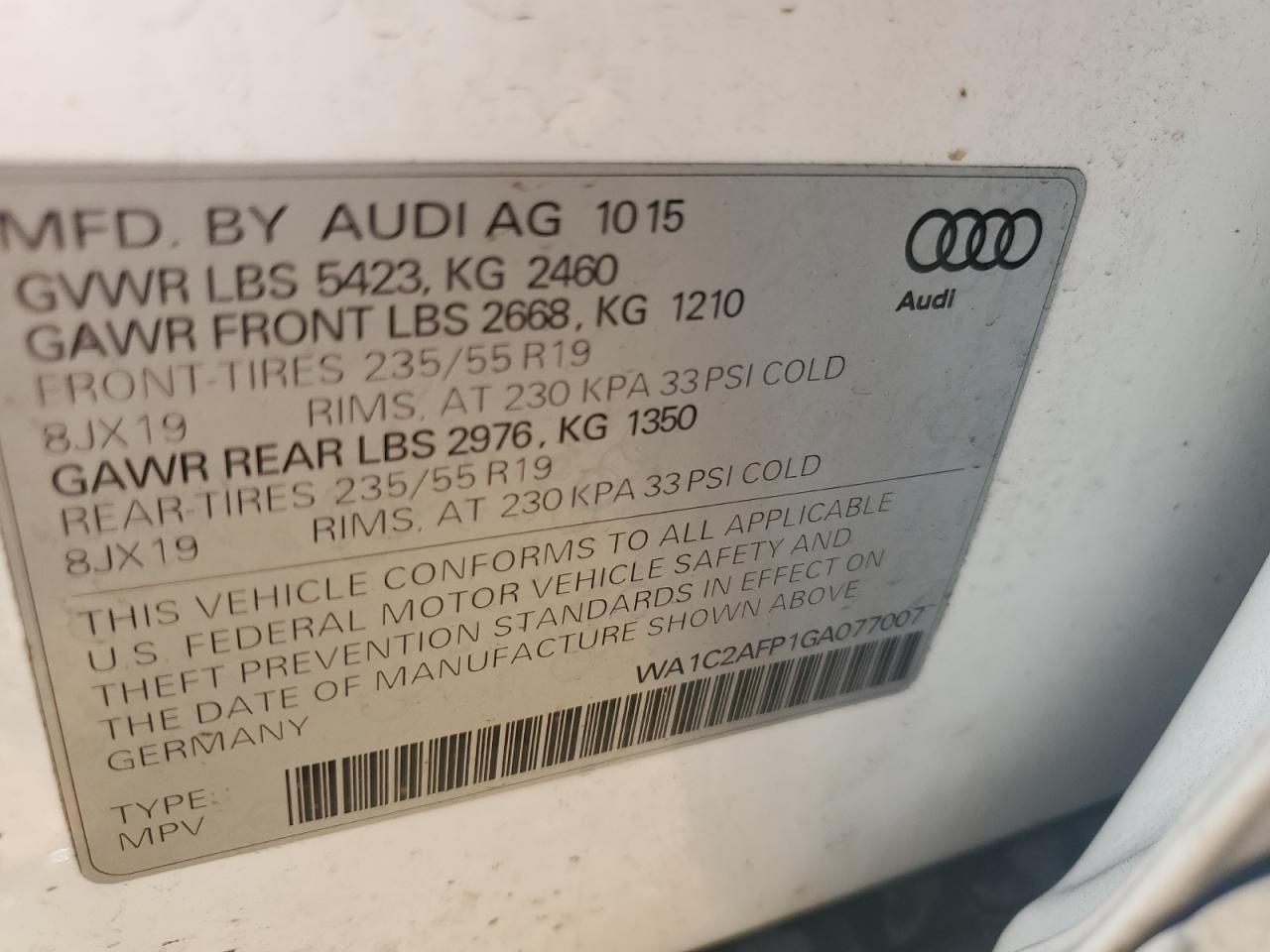 Lot #3051354641 2016 AUDI Q5 PREMIUM