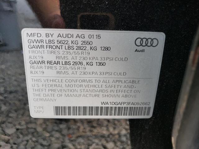 VIN WA1DGAFP3FA092662 2015 Audi Q5, Premium Plus no.14