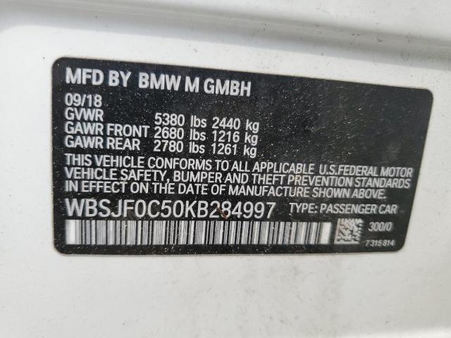 VIN WBSJF0C50KB284997 2019 BMW M5 no.12