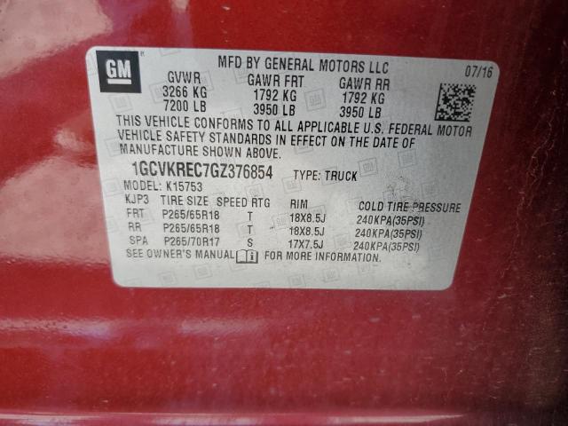 2016 CHEVROLET SILVERADO - 1GCVKREC7GZ376854