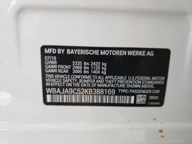 VIN WBAJA9C52KB388169 2019 BMW 5 Series, 530E no.12