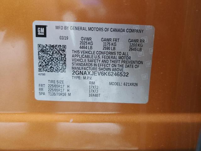 2019 CHEVROLET EQUINOX LT - 2GNAXJEV6K6246532