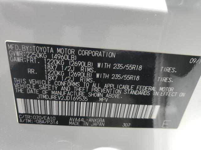 2018 TOYOTA RAV4 HV LI - JTMDJREV2JD169535