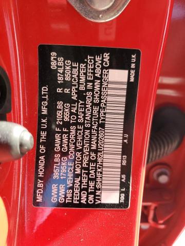 2020 HONDA CIVIC EX - SHHFK7H62LU202607