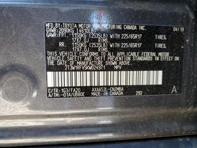 VIN 2T3W1RFV5KW024971 2019 Toyota RAV4, Xle no.13