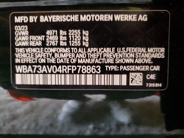 VIN WBA73AV04RFP78863 2024 BMW 4 Series, 430XI Gran... no.13