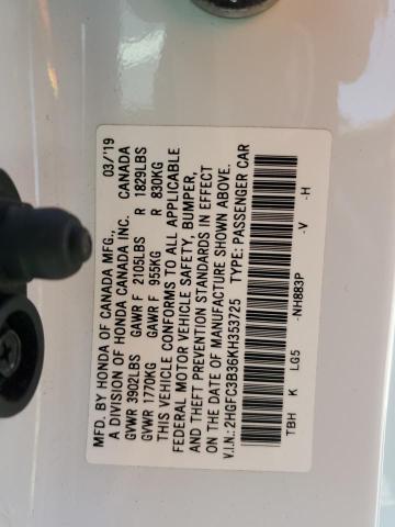 2019 HONDA CIVIC EX - 2HGFC3B36KH353725