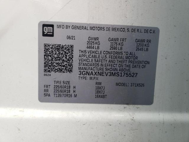 2021 CHEVROLET EQUINOX PR - 3GNAXNEV3MS175527