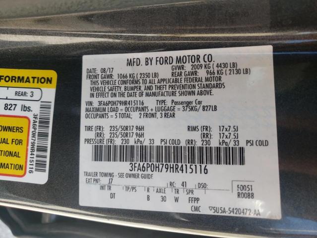 VIN 3FA6P0H79HR415116 2017 Ford Fusion, SE no.12