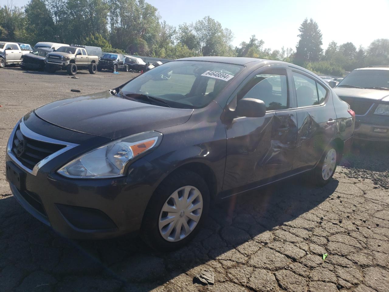 NISSAN VERSA S 2015 charcoal  gas 3N1CN7APXFL951954 photo #1