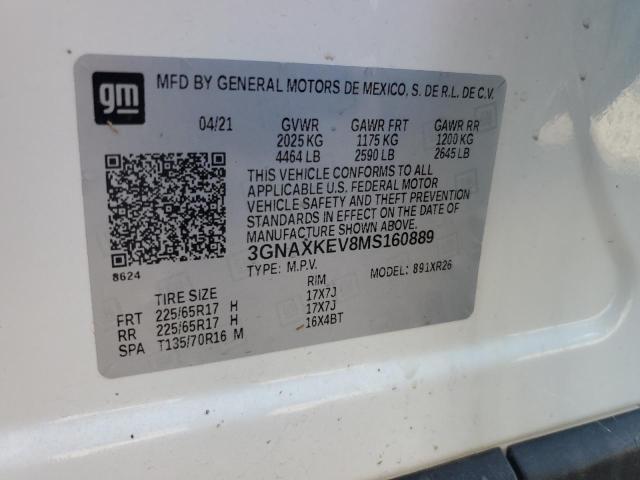 2021 CHEVROLET EQUINOX LT - 3GNAXKEV8MS160889