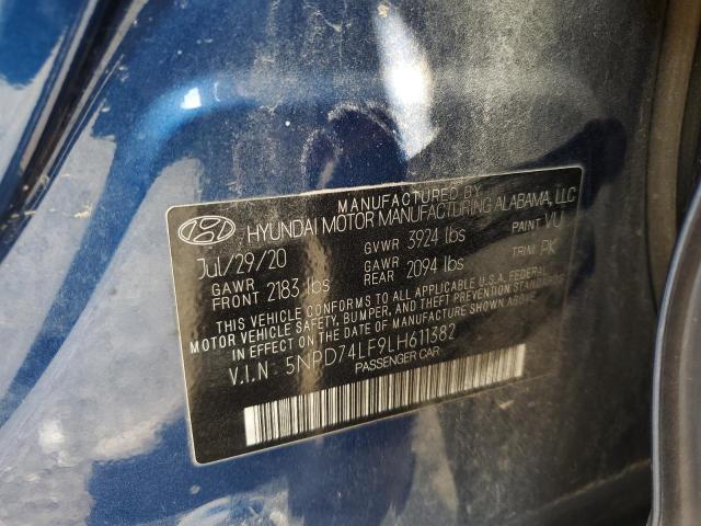 2020 HYUNDAI ELANTRA SE 5NPD74LF9LH611382  66815304