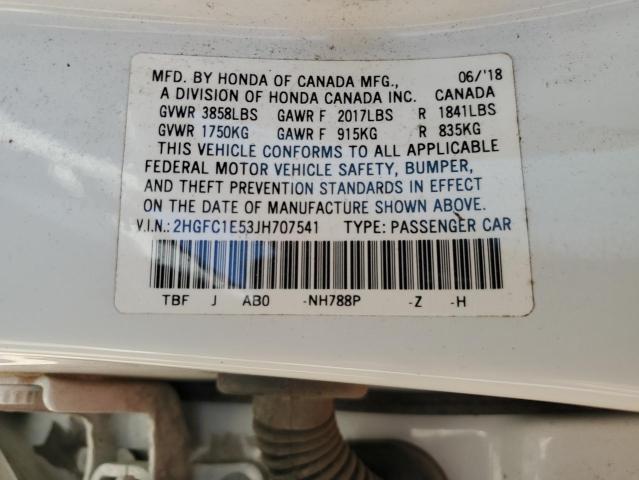 2018 HONDA CIVIC SI - 2HGFC1E53JH707541