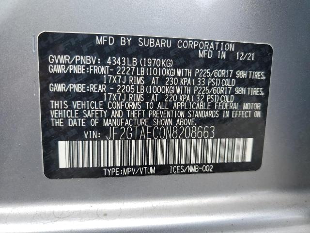 2022 SUBARU CROSSTREK - JF2GTAEC0N8208663