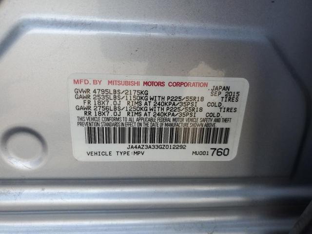 2016 MITSUBISHI OUTLANDER - JA4AZ3A33GZ012292