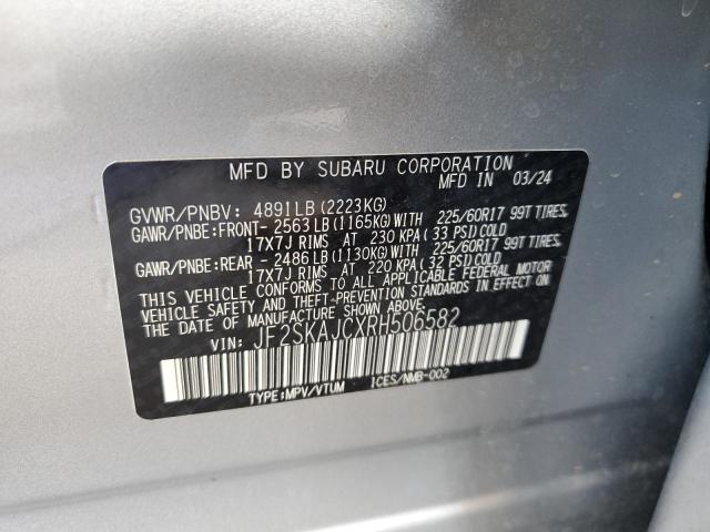 VIN JF2SKAJCXRH506582 2024 Subaru Forester, Wilderness no.13