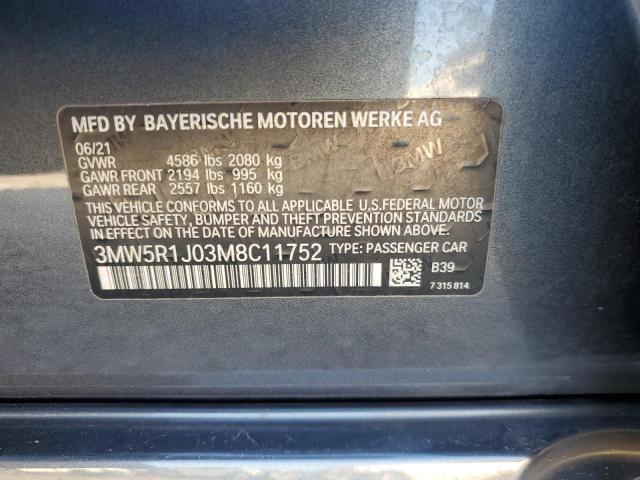 VIN 3MW5R1J03M8C11752 2021 BMW 3 Series, 330I no.12