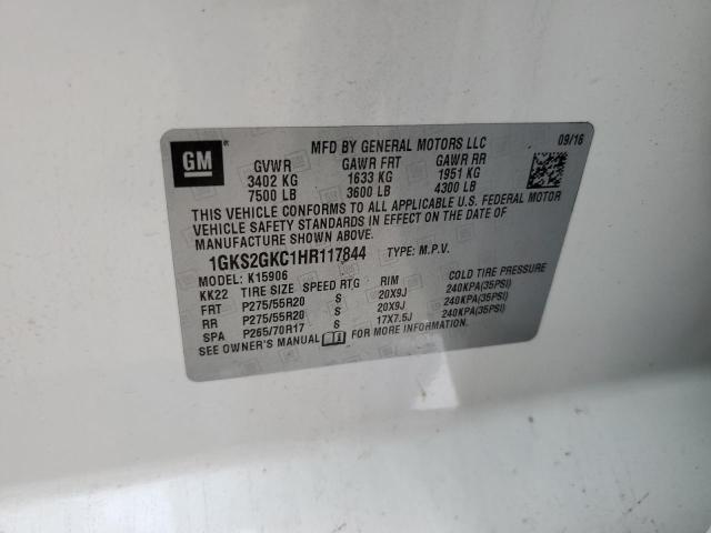 2017 GMC YUKON XL K 1GKS2GKC1HR117844