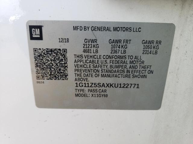 2019 CHEVROLET IMPALA LT - 1G11Z5SAXKU122771