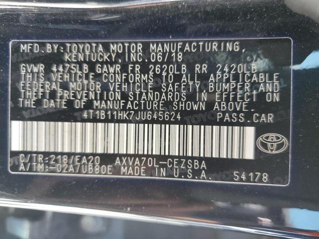 VIN 4T1B11HK7JU645624 2018 Toyota Camry, L no.12