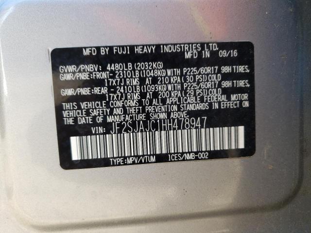 2017 SUBARU FORESTER 2 - JF2SJAJC1HH478947