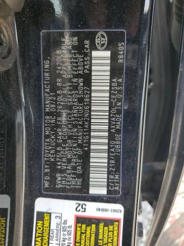 VIN 4T1G11AK2NU618627 2022 Toyota Camry, SE no.12