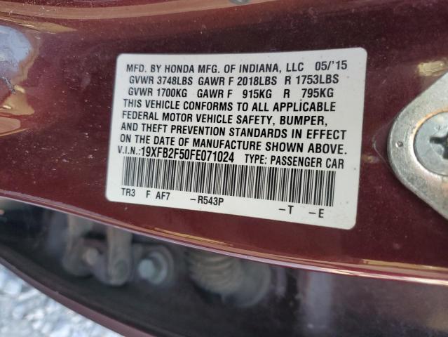 2015 HONDA CIVIC LX - 19XFB2F50FE071024