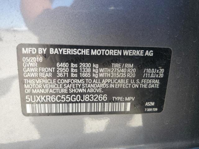 VIN 5UXKR6C55G0J83266 2016 BMW X5, Xdrive50I no.14