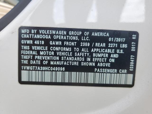 2017 VOLKSWAGEN PASSAT SE - 1VWGT7A39HC049096