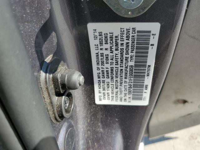 VIN 19XFB4F31FE000859 2015 Honda Civic, Hybrid L no.12